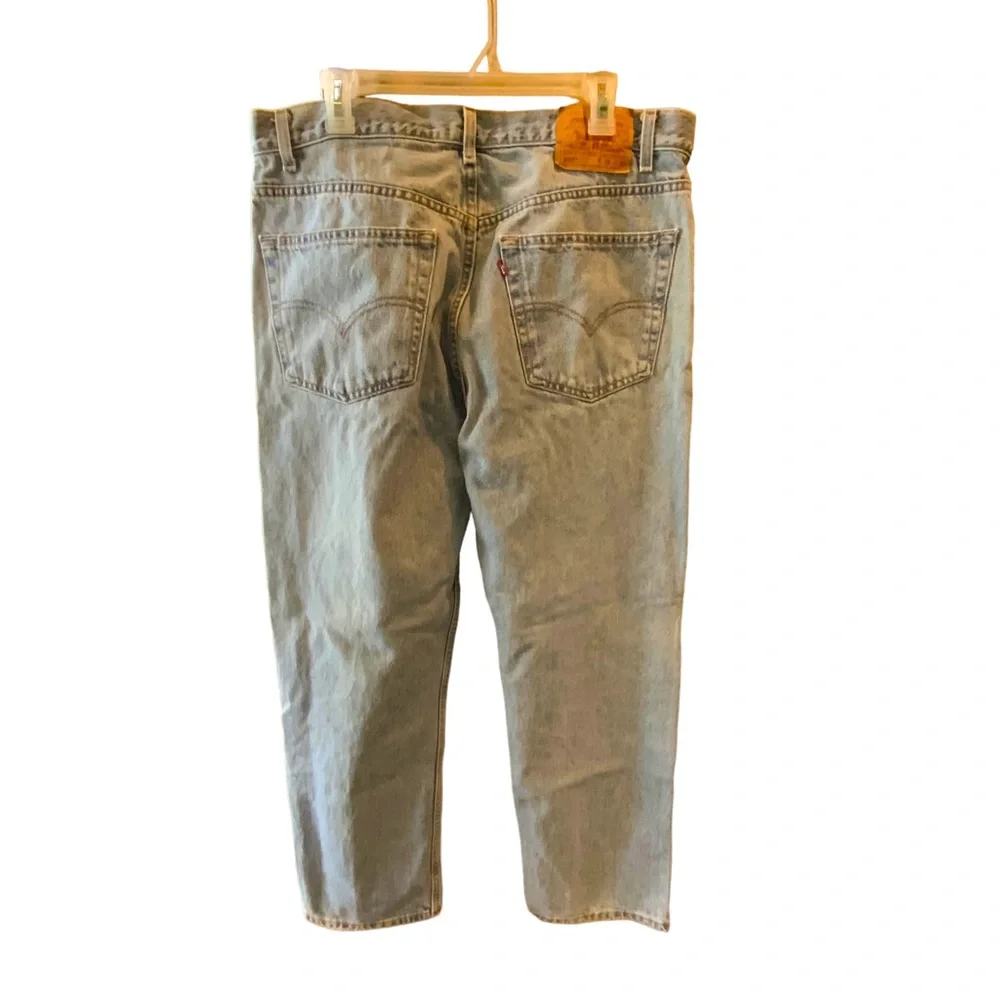 Levi’s Mens 505 Denim Jeans Light Wash Regular Fit Straight Leg Cotton Waist 38
